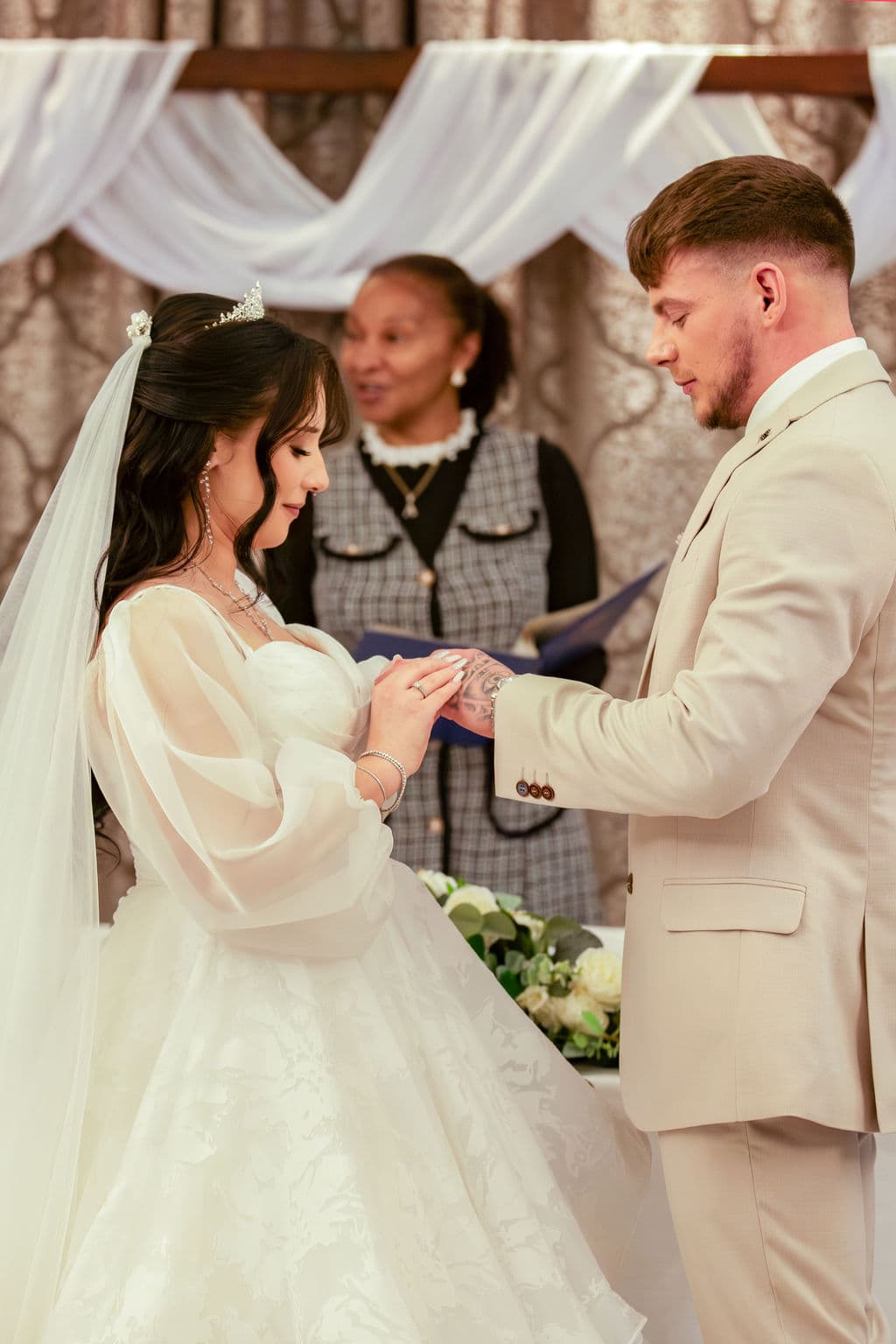 Wedding ceremony ring exchange