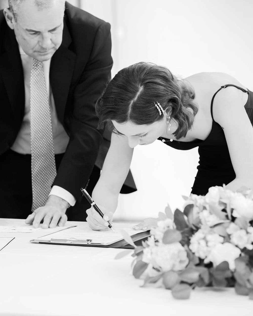 Signing the wedding register
