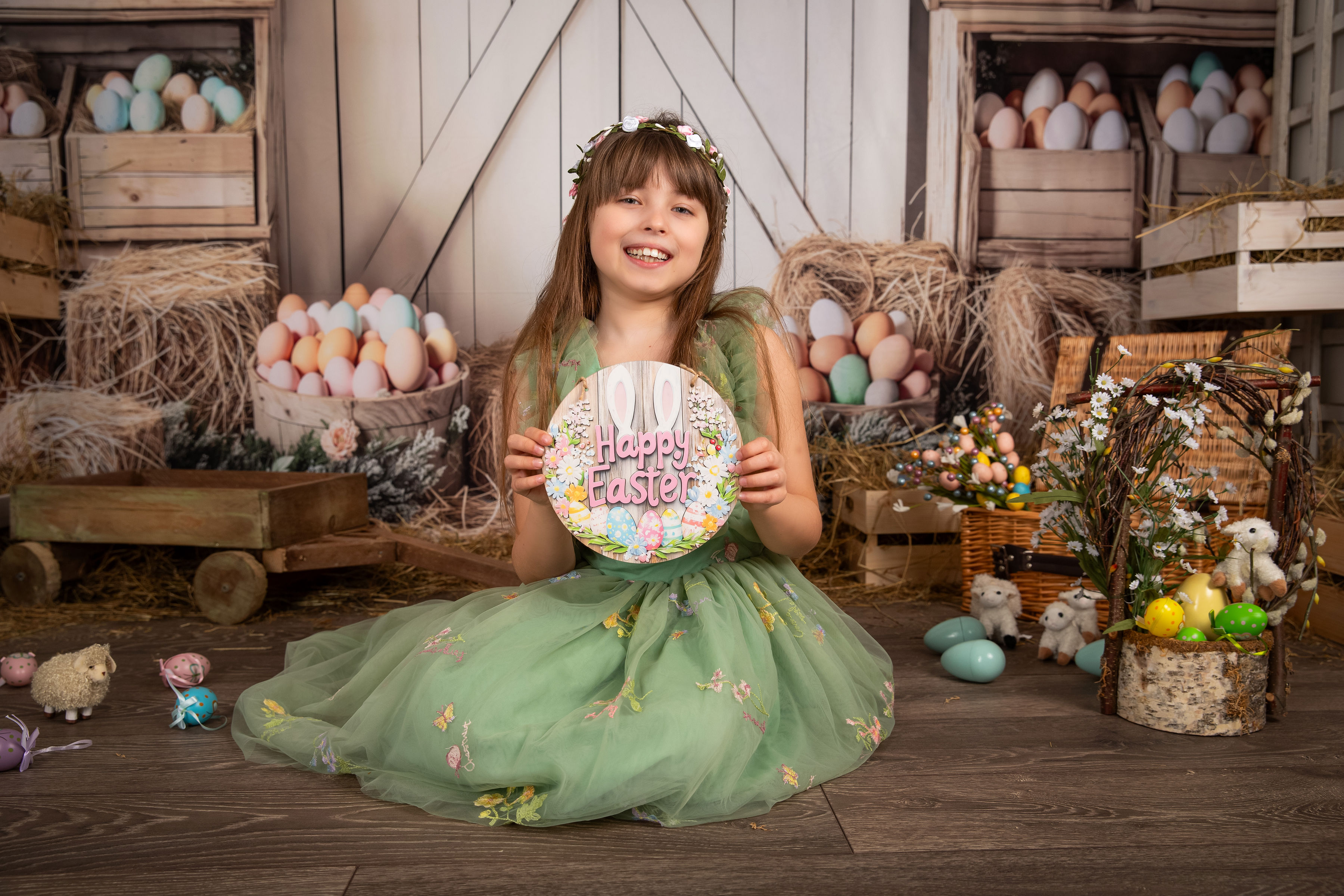 Mini Easter Session — Happy Easter sign